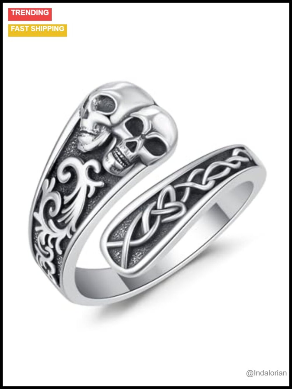 925 Sterling Silver Natural Gemstone Handmade Bypass Spoon Ring
